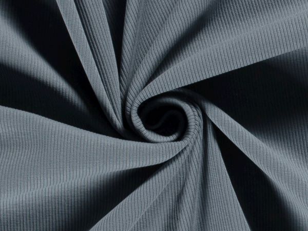 Jersey , Rippenware, blau
